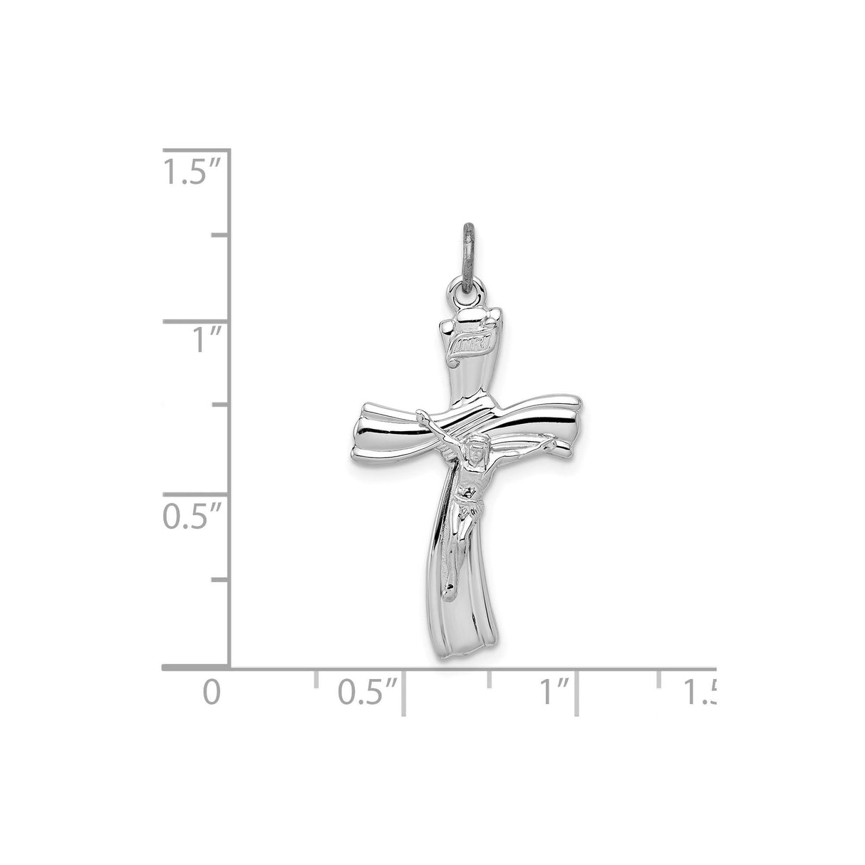 Sterling Silver Crucifix Cross Pendant with INRI and Detailed Jesus Design, Traditional Catholic Jewelry