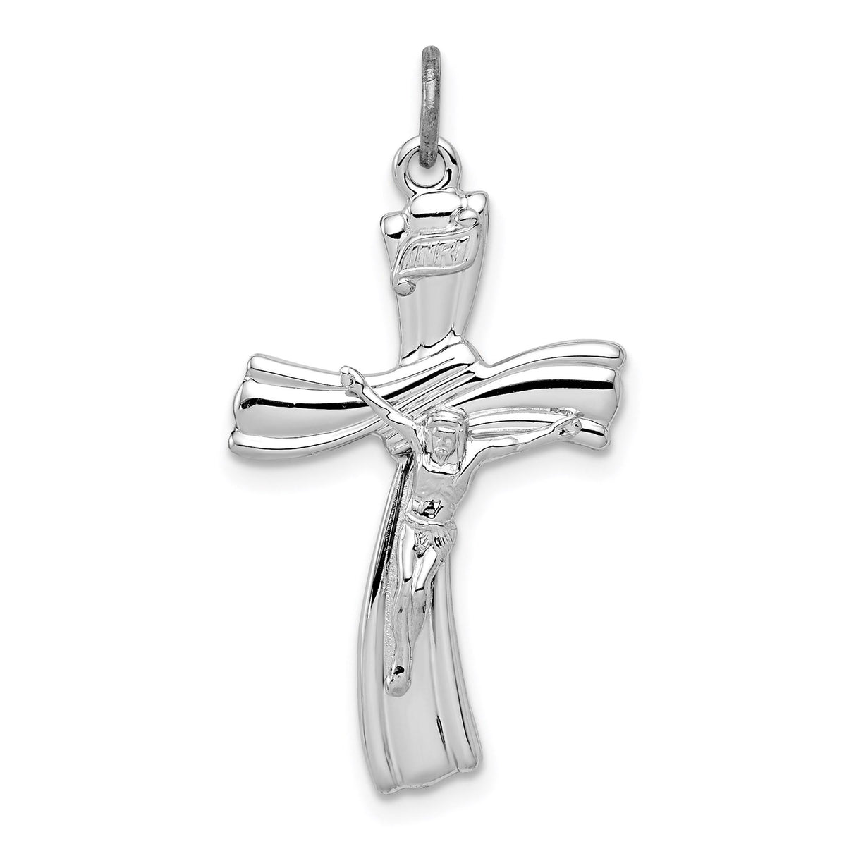 Sterling Silver Crucifix Cross Pendant with INRI and Detailed Jesus Design, Traditional Catholic Jewelry