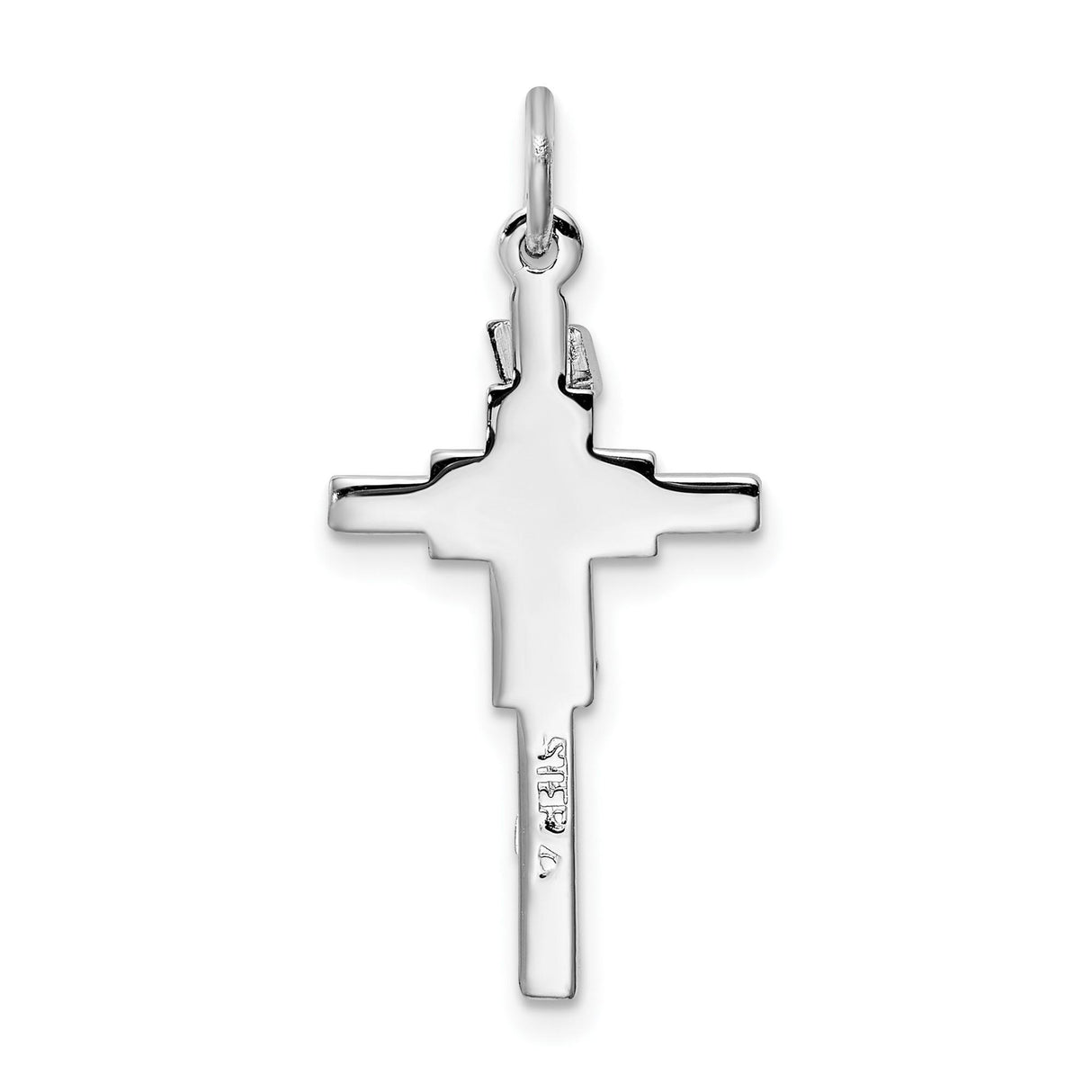 Sterling Silver Crucifix Cross Pendant with Textured Jesus Detail, Gold Vermeil INRI Design