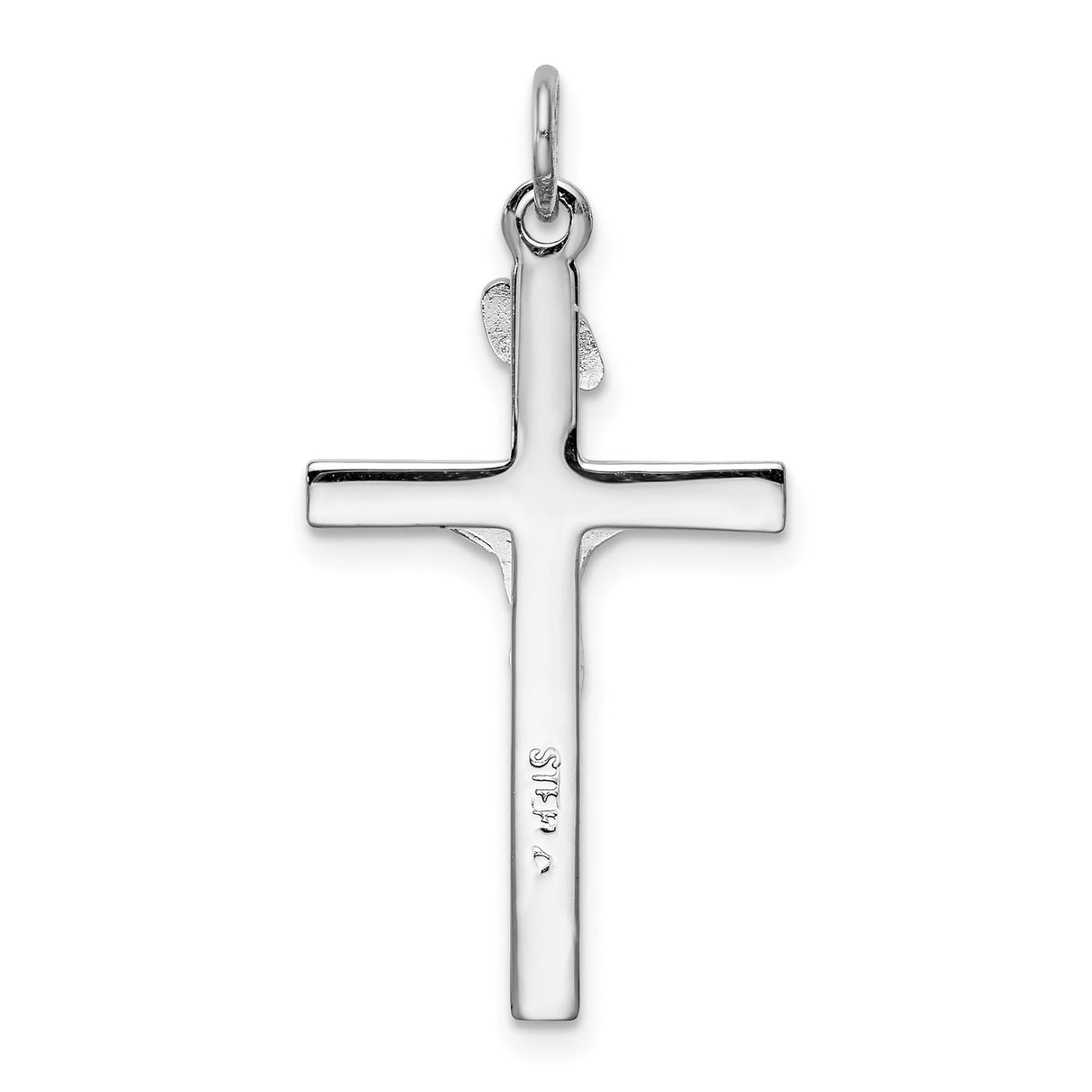 Sterling Silver Crucifix Cross Pendant with INRI and Sunburst Design for Men and Women