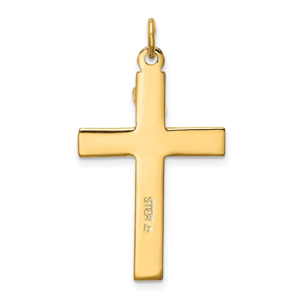 Sterling Silver Crucifix Cross Pendant with INRI Scroll and Textured Jesus Figure