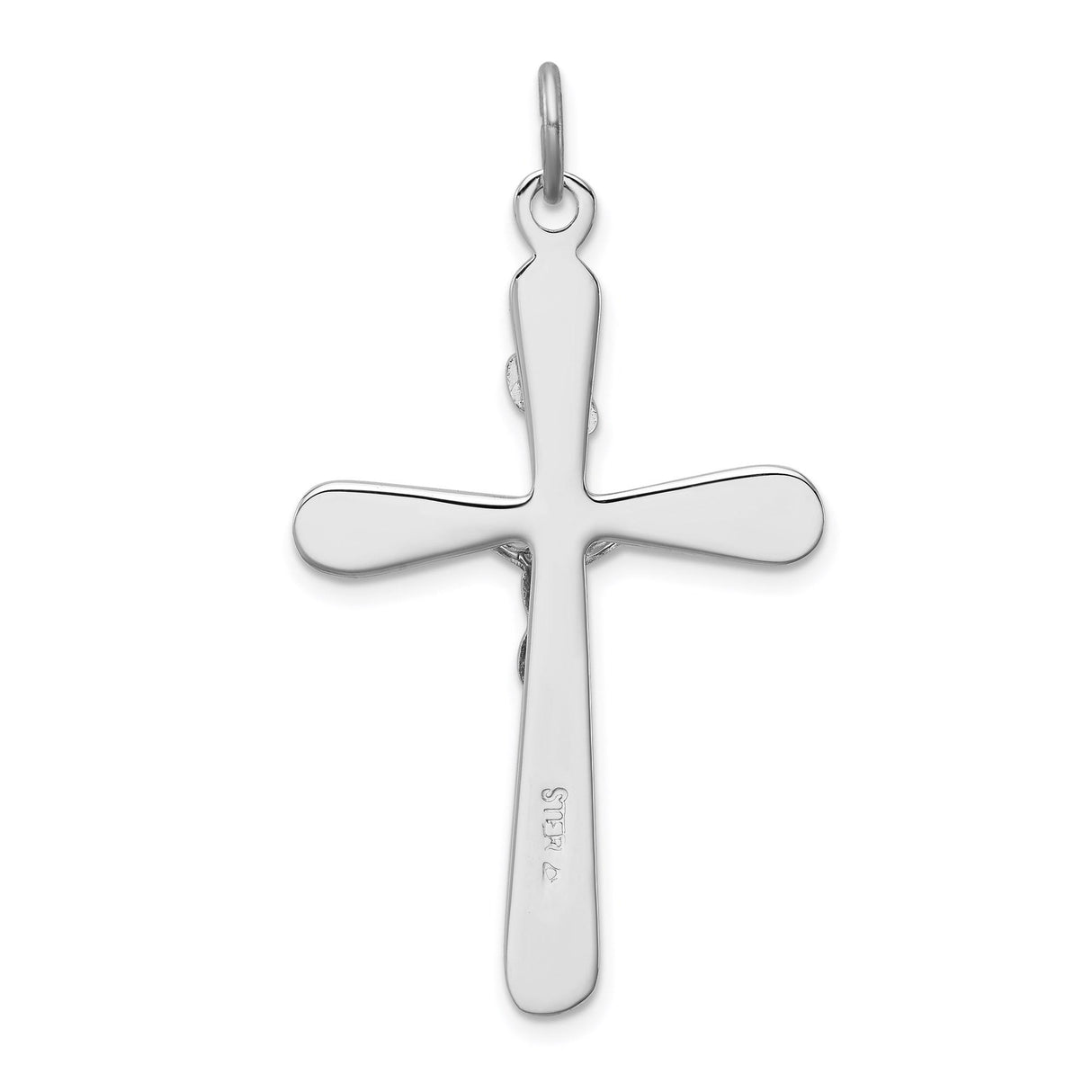 Sterling Silver Crucifix Pendant with Jesus INRI Charm, Religious Catholic Jewelry for Men and Women
