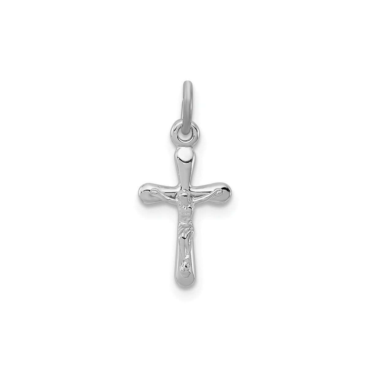 Sterling Silver Crucifix Pendant with Detailed Jesus Figure and Classic Religious Design