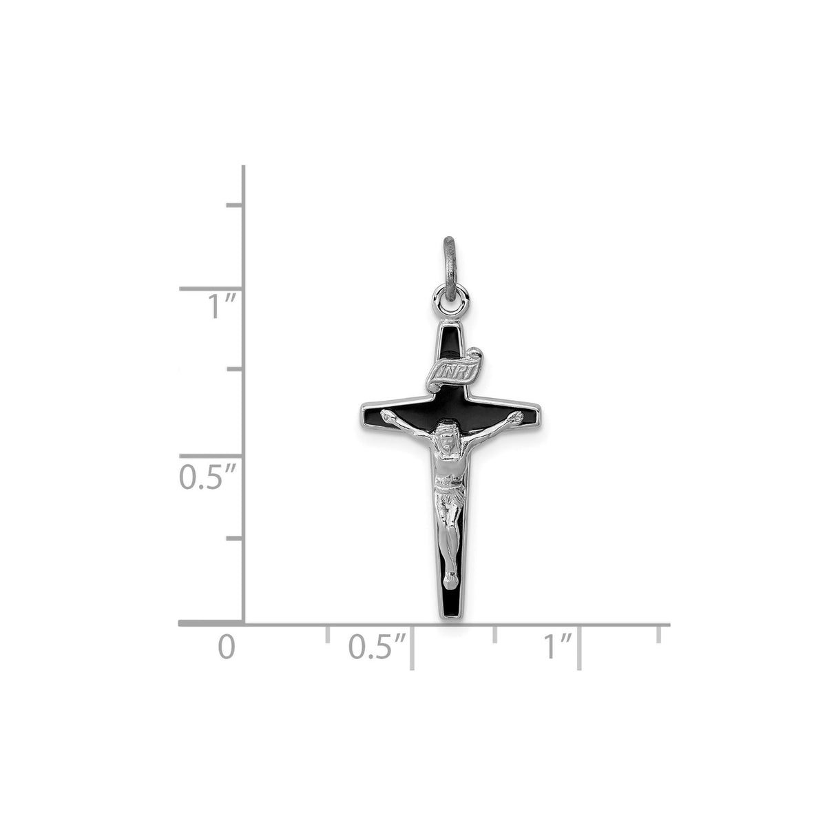 Sterling Silver Crucifix Cross Pendant with INRI and Jesus Figure for Men and Women