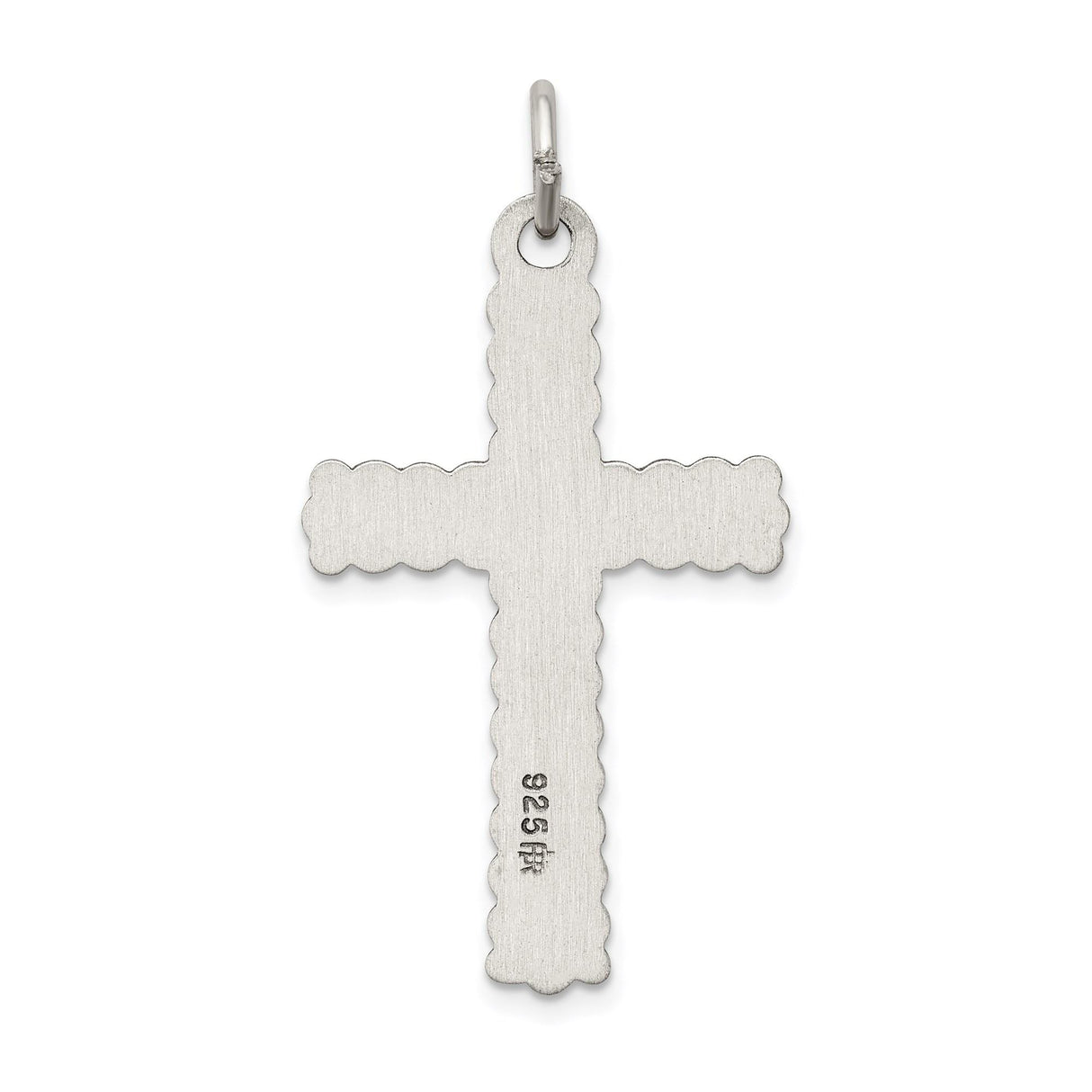 Sterling Silver Crucifix Cross Pendant with Raised Jesus and INRI Detail