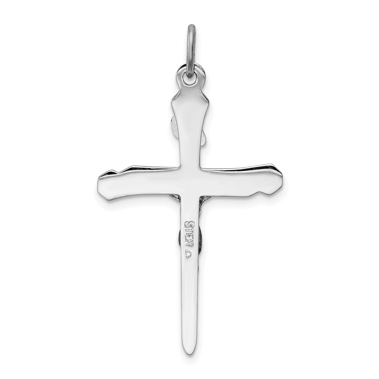 Sterling Silver Crucifix Pendant with Jesus on Latin Cross, Religious Design for Men and Women