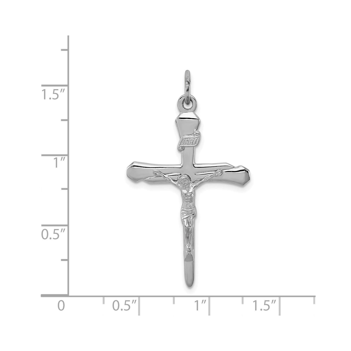 Sterling Silver Crucifix Pendant with Jesus on Latin Cross, Religious Design for Men and Women