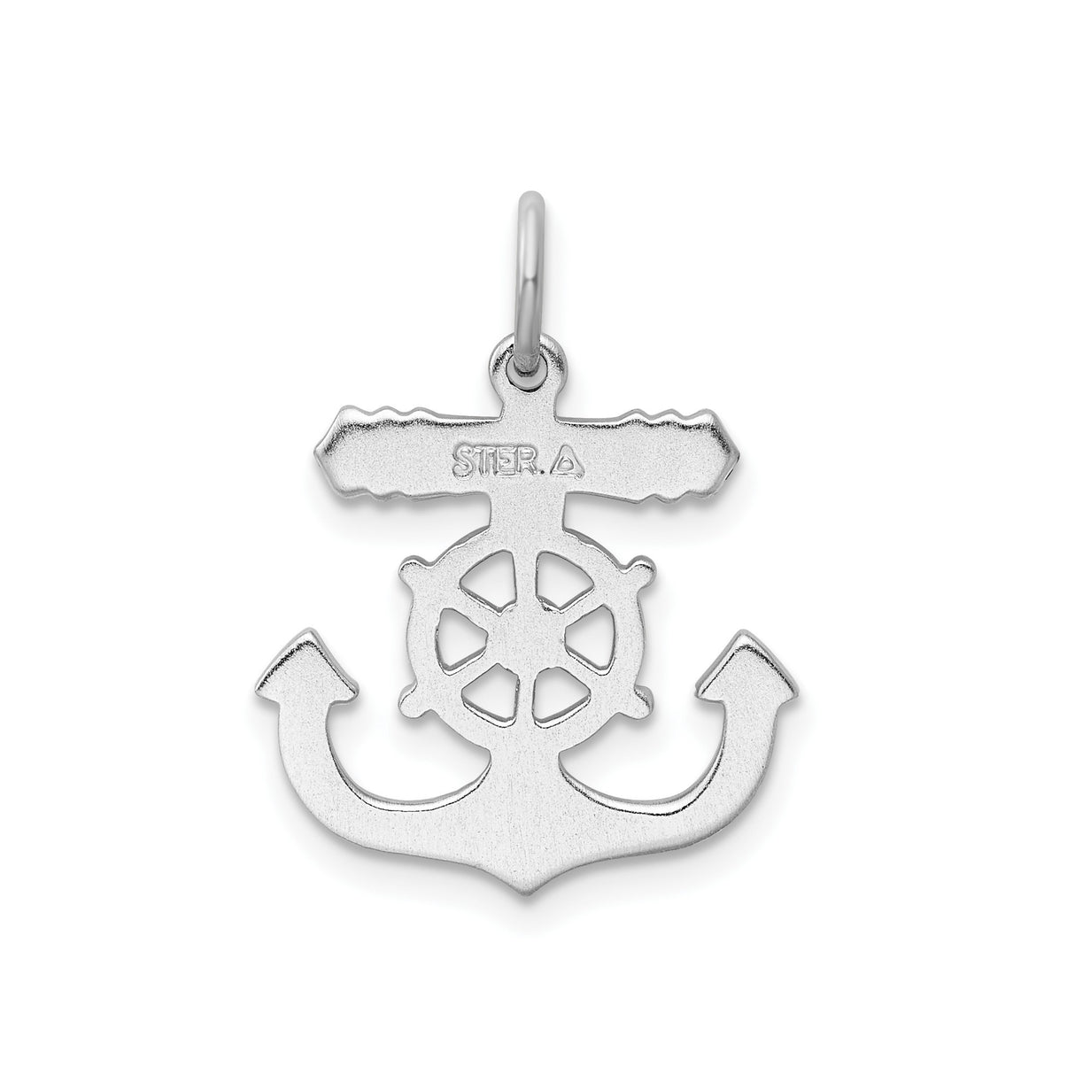 Sterling Silver Anchor Cross Pendant with Nautical Ship Wheel Design for Men and Women