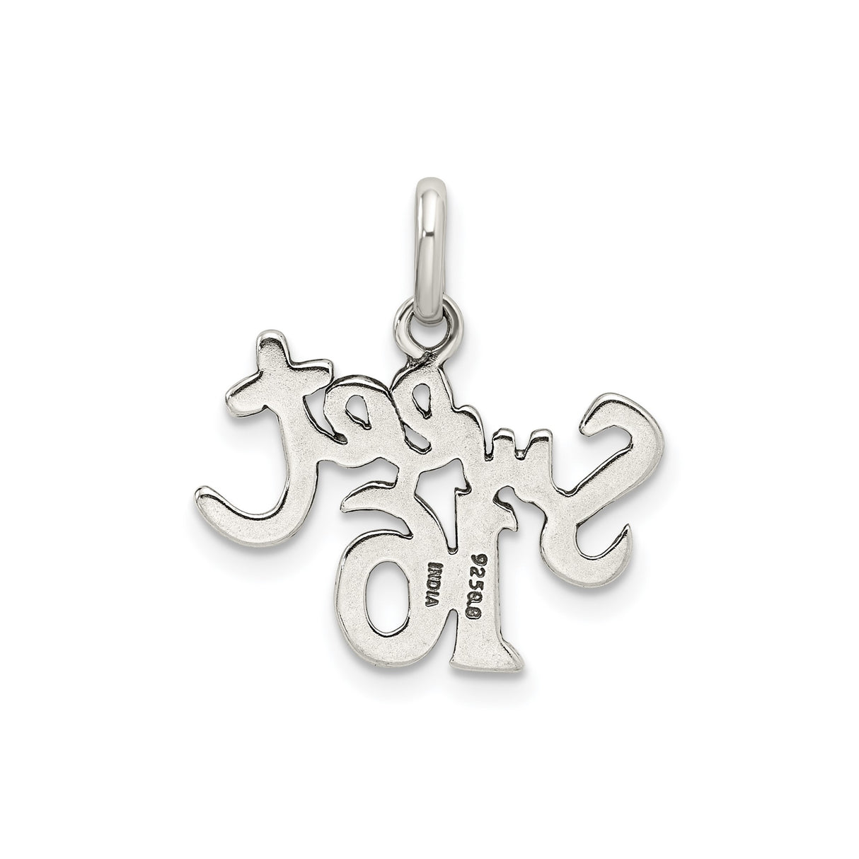 Sterling Silver Sweet Sixteen Pendant Charm with Script Design for Teen Girls