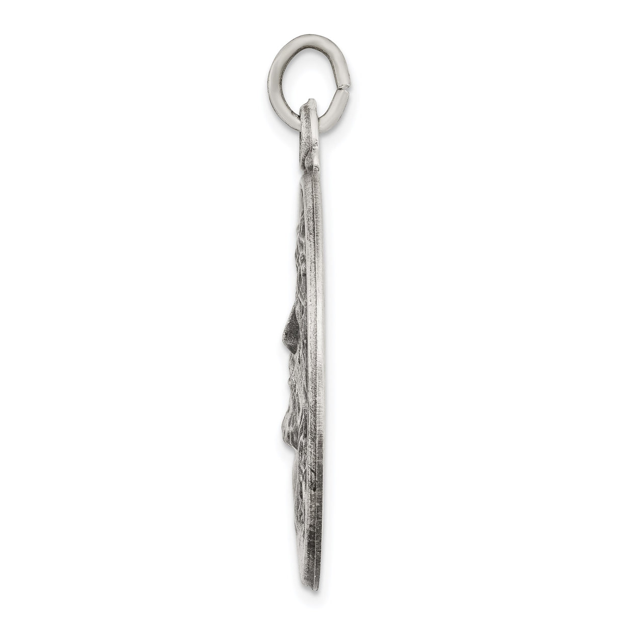 Sterling Silver Jesus Christ Pendant with Halo and Crown of Thorns , Catholic Medallion for Men or Women