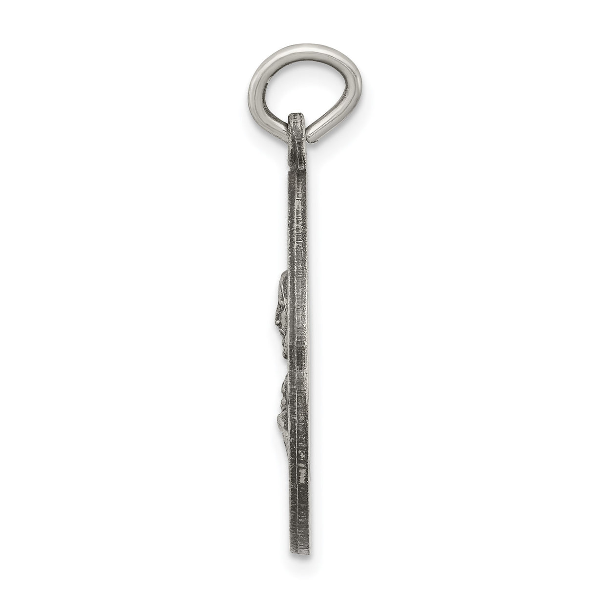 Sterling Silver Sacred Heart of Jesus Pendant with Halo and Heart Symbol, Religious Medal