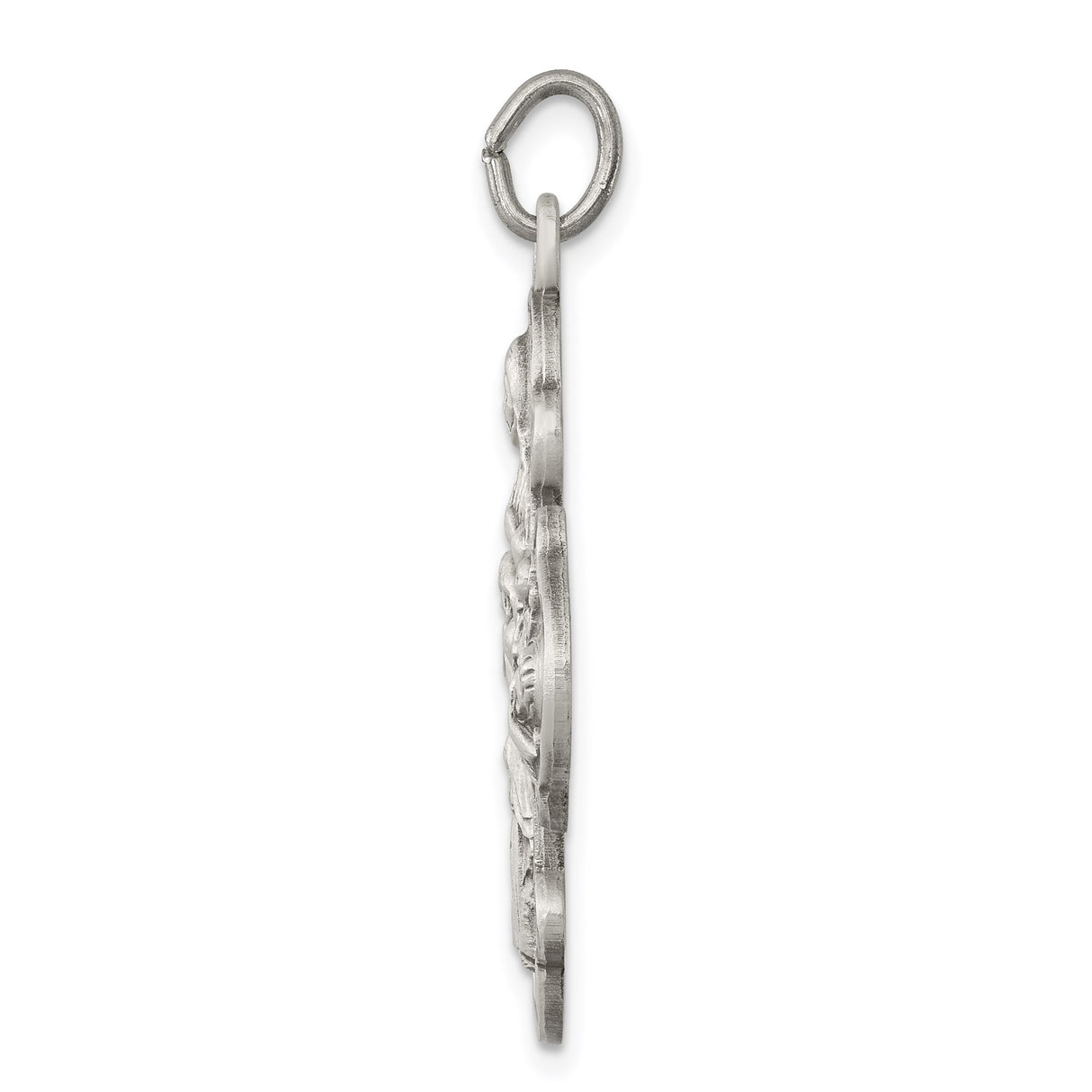 Sterling Silver Four-Way Cross Pendant with Sacred Heart, Miraculous Medal, Virgin Mary, St Joseph