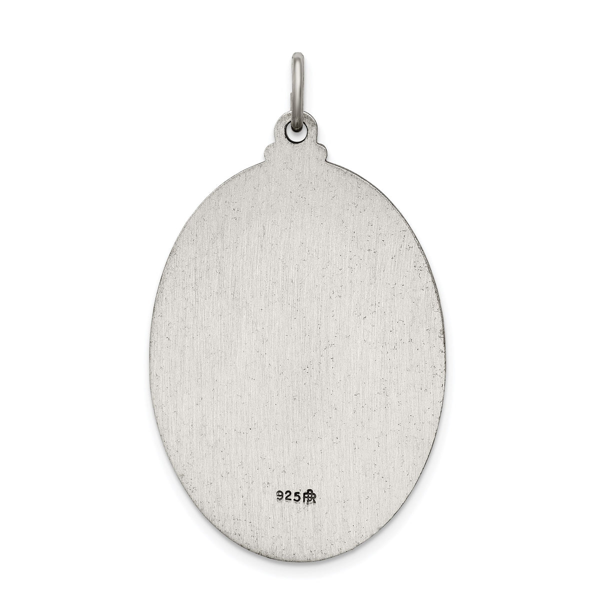 Sterling Silver Our Lady of Guadalupe Pendant, Oval Religious Medal with Angels and Pray for Us Inscription