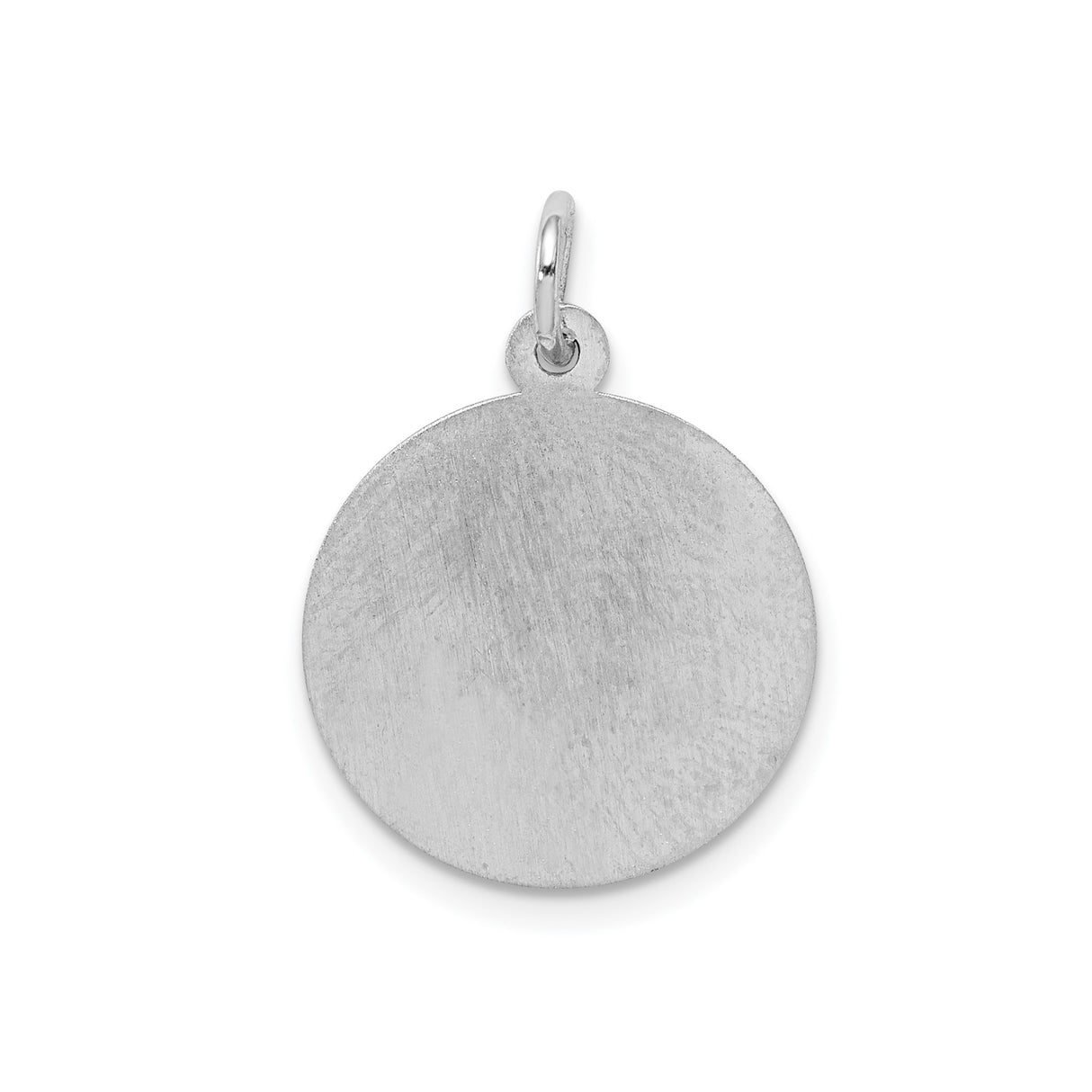 Sterling Silver Round Pendant with Happy Anniversary Engraving and Etched Border