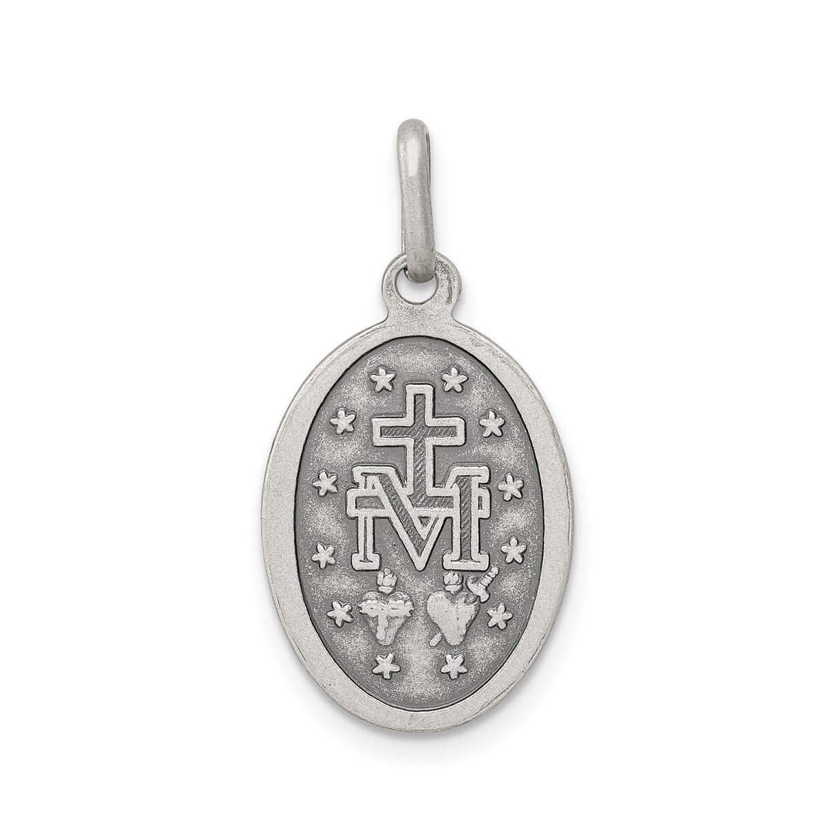 Sterling Silver Miraculous Medal Virgin Mary Pendant, Catholic Devotional Jewelry for Women or Unisex