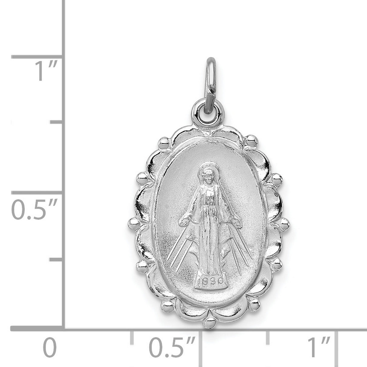 Miraculous Medal Charm Pendant in Real 925 Sterling Silver
