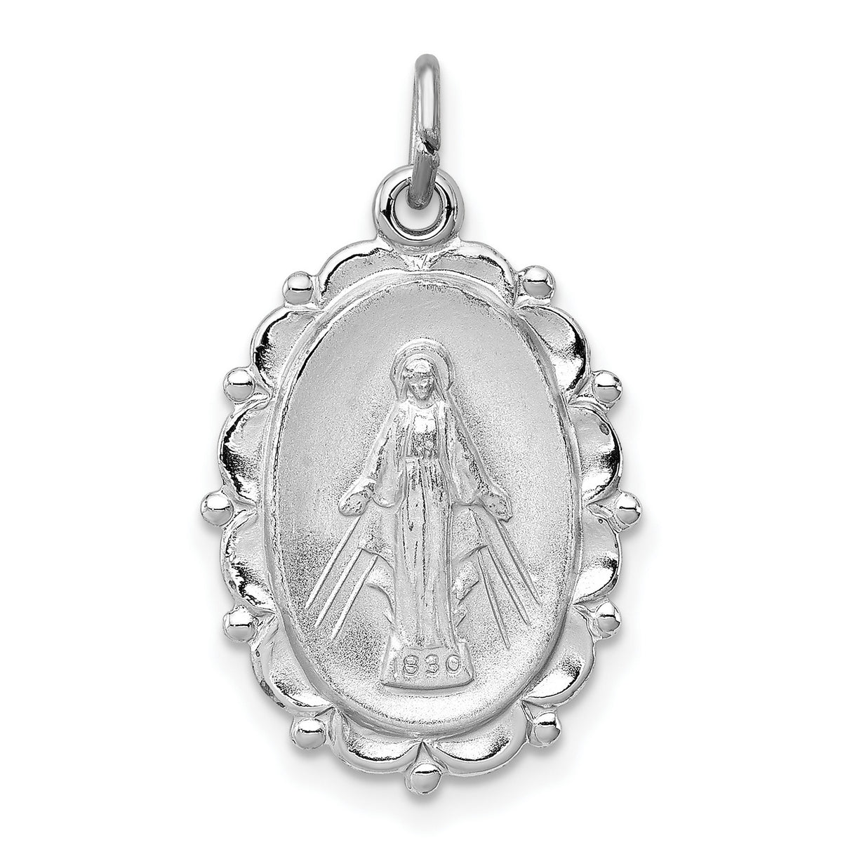 Miraculous Medal Charm Pendant in Real 925 Sterling Silver