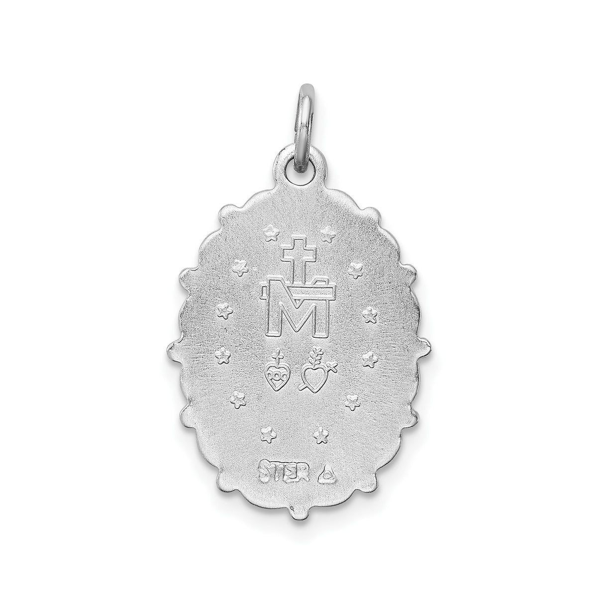 Sterling Silver Miraculous Medal Pendant with Virgin Mary and 1830 Date, Catholic Charm