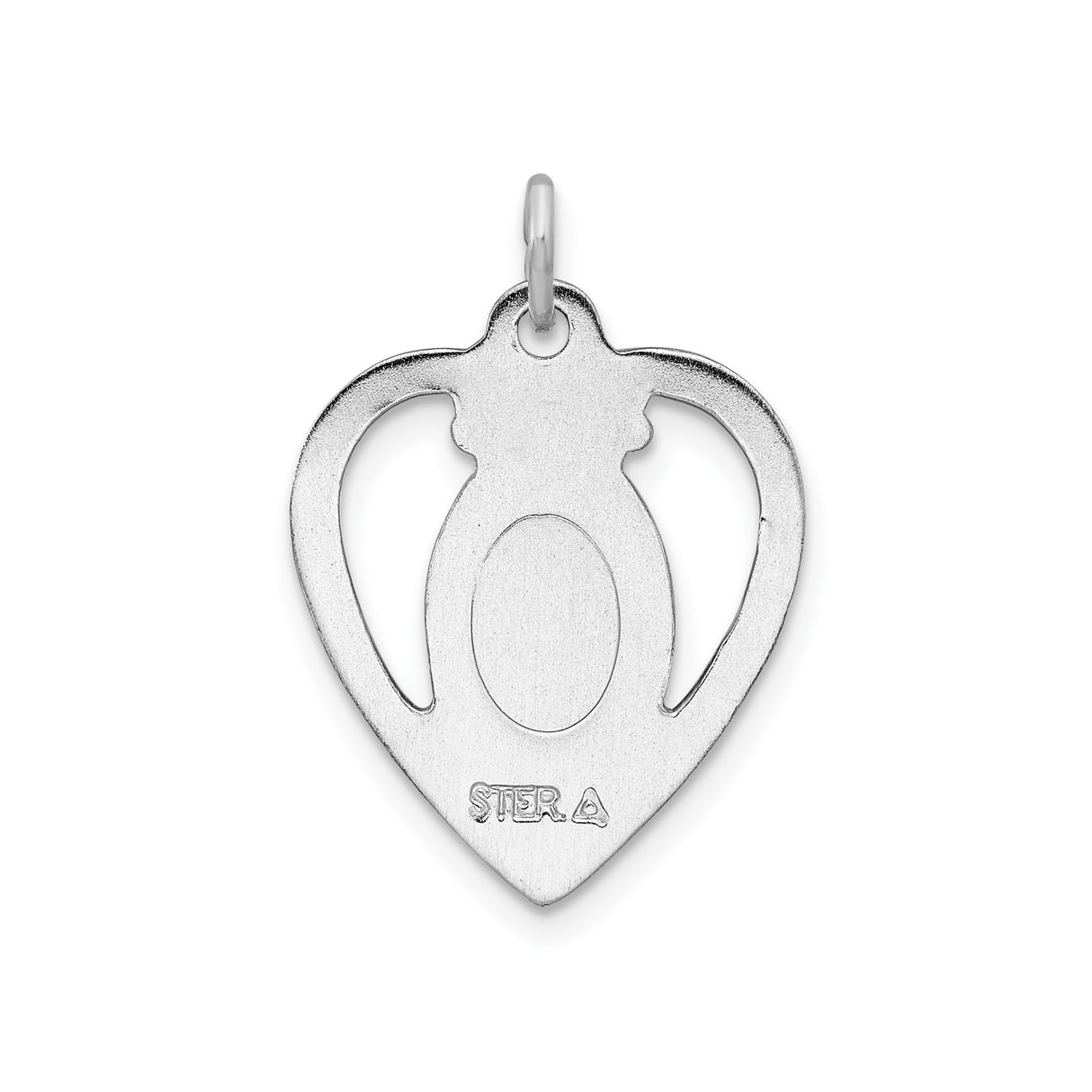 Sterling Silver Heart Pendant with Blue Enamel Virgin Mary and Marian Symbols