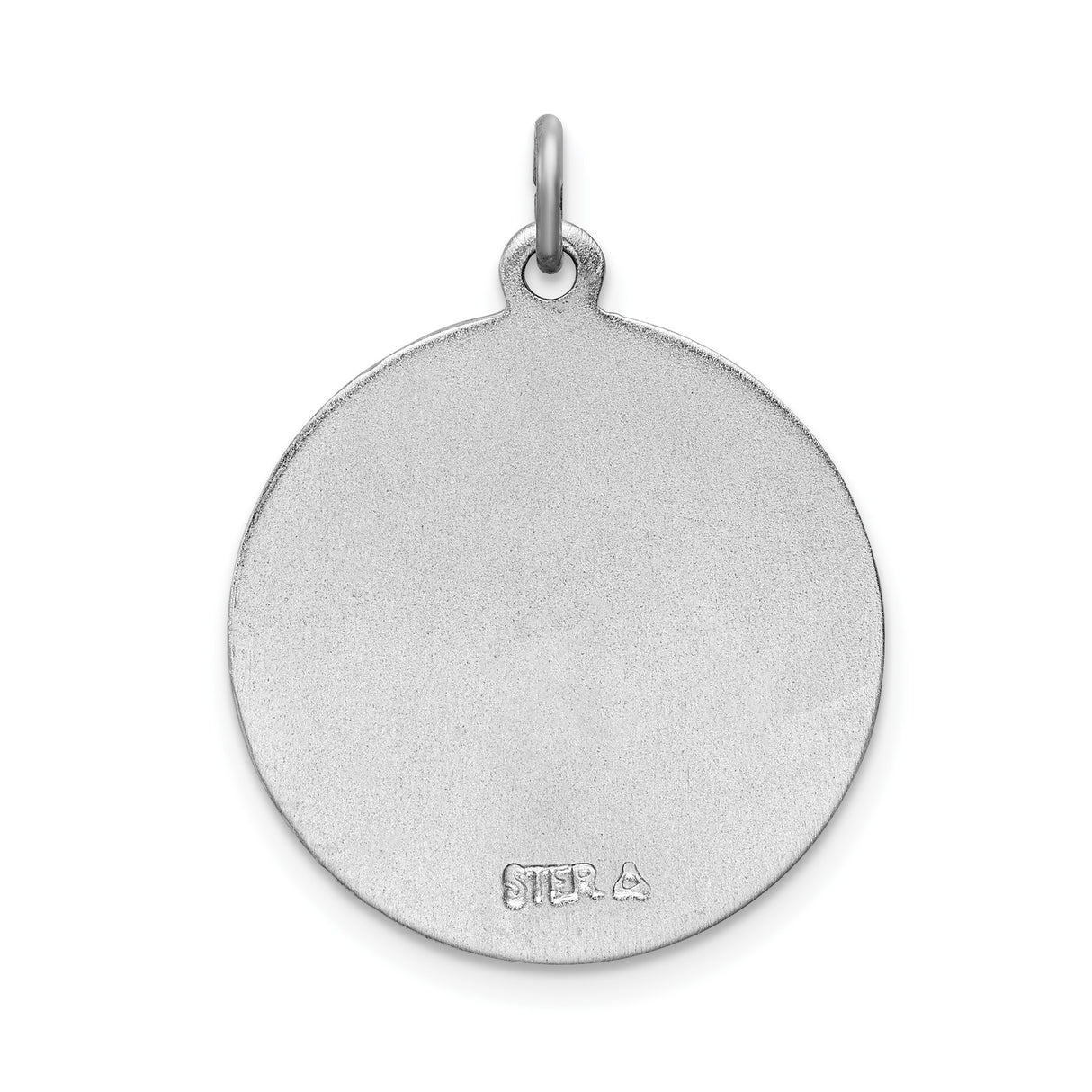 Sterling Silver Saint Christopher Medal Pendant with Blue Enamel, Travel Protection Charm