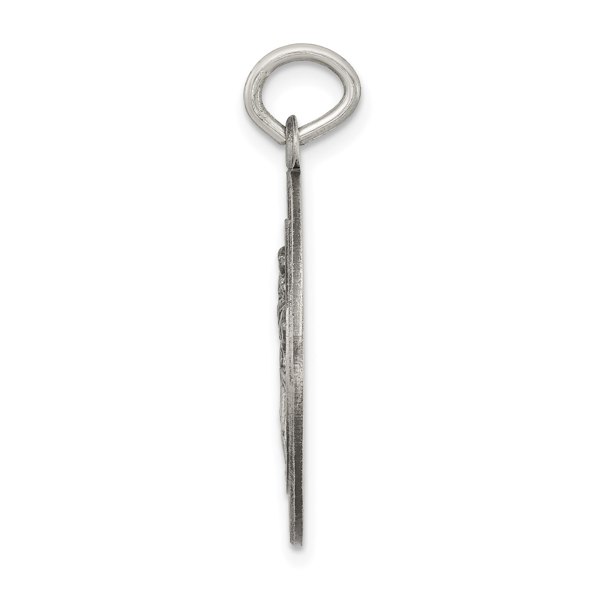 Sterling Silver Saint Christopher Pendant with Antiqued Raised Relief Design