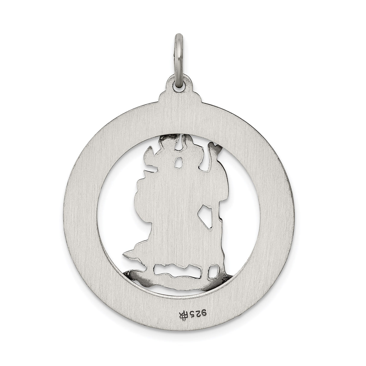 Sterling Silver Saint Christopher Travel Pendant with Matte Finish and Robe Detail