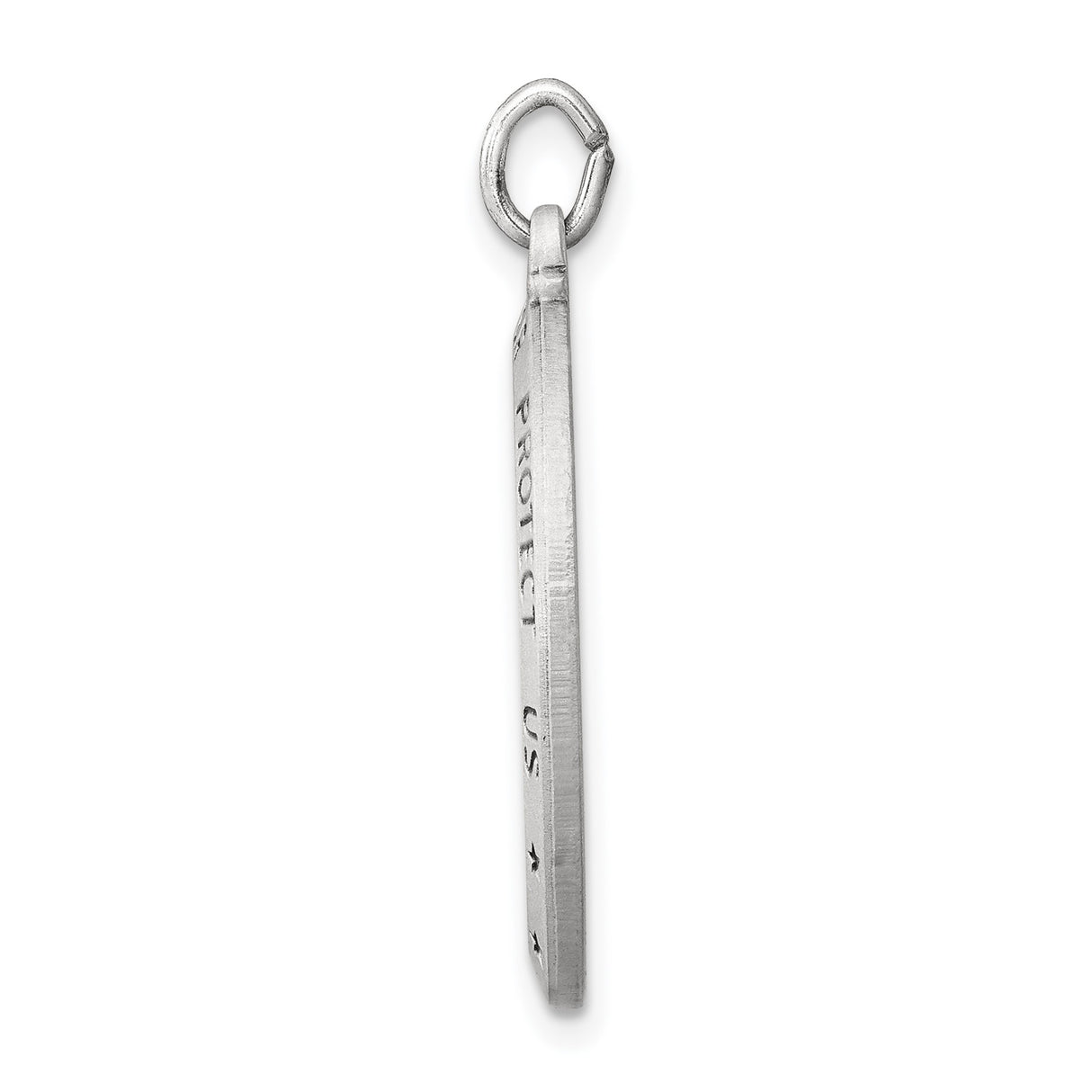 Sterling Silver Saint Christopher Pendant Medal with Matte Finish for Journey Protection