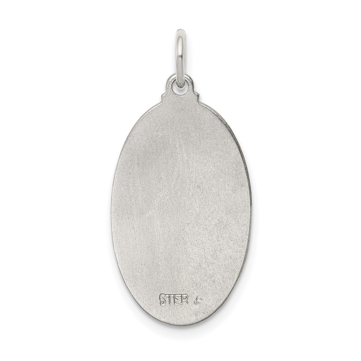 Sterling Silver Saint Christopher Medal Pendant, Oval Charm with Halo Design for Divine Protection