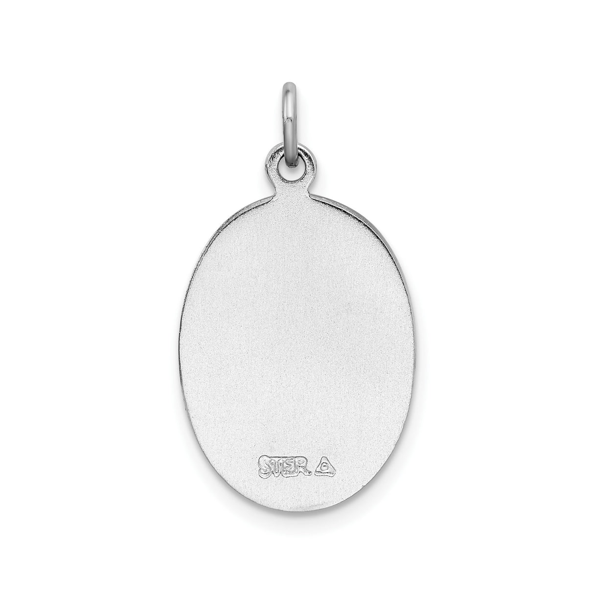 Sterling Silver Saint Christopher Oval Pendant, Religious Travel Protection Medal Charm