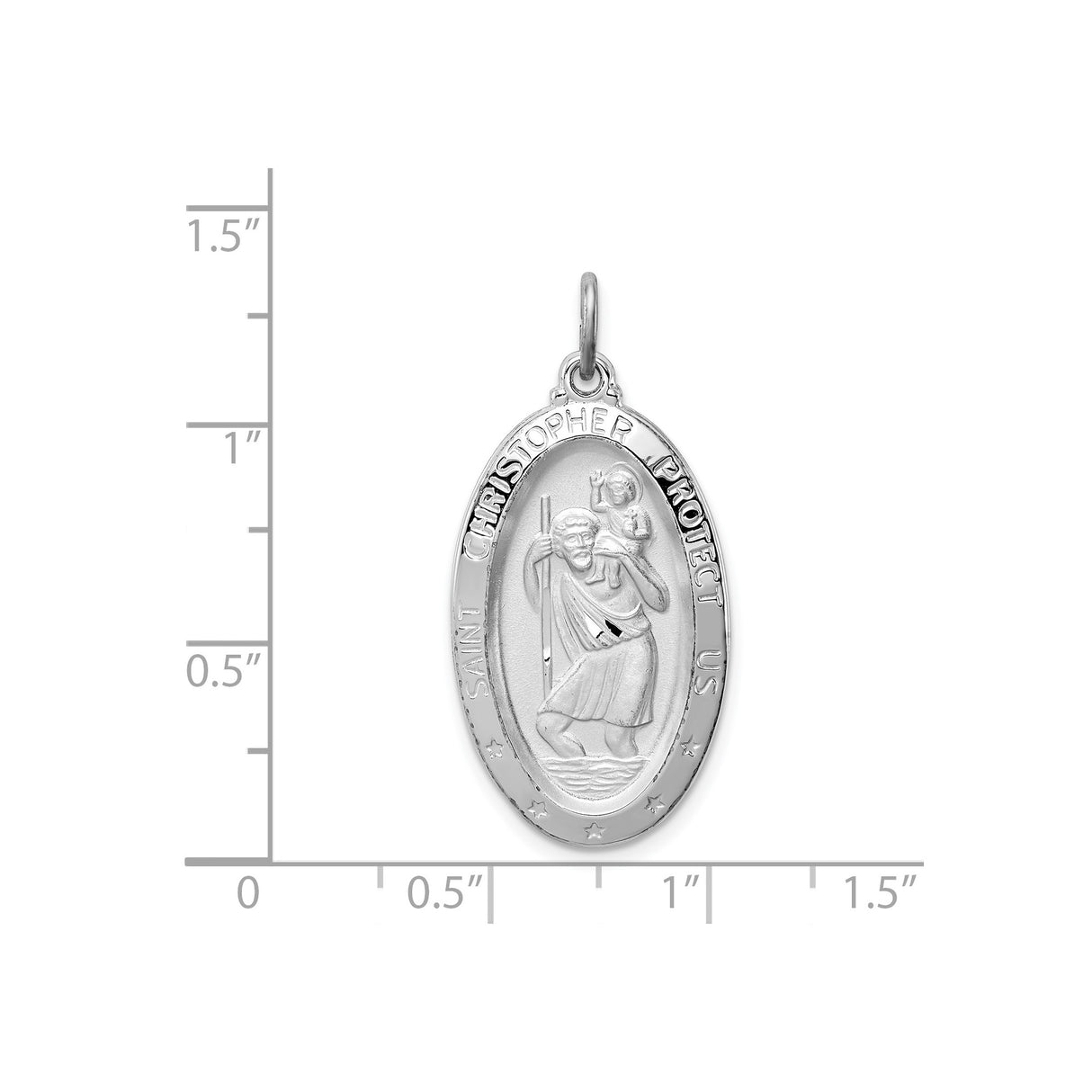 Sterling Silver Saint Christopher Medal Pendant, Travel Protection Christian Charm