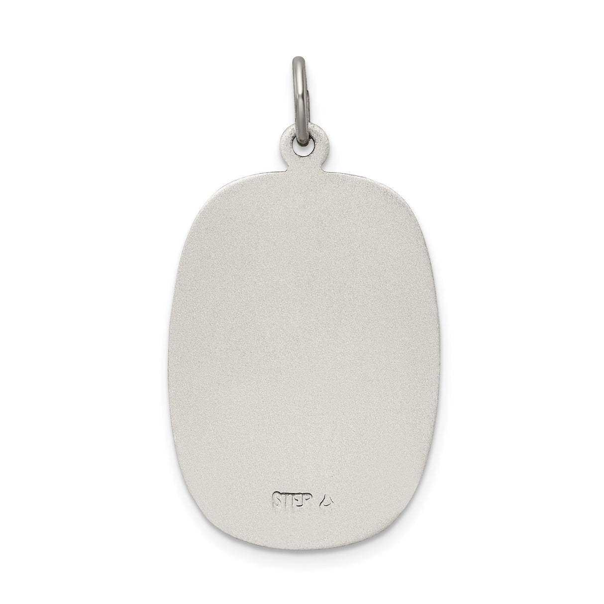 Sterling Silver Saint Christopher Medal Pendant with Sunburst Design and Matte Finish