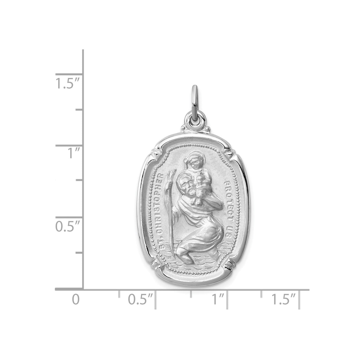 Sterling Silver Saint Christopher Travel Protection Medal Pendant for Men and Women