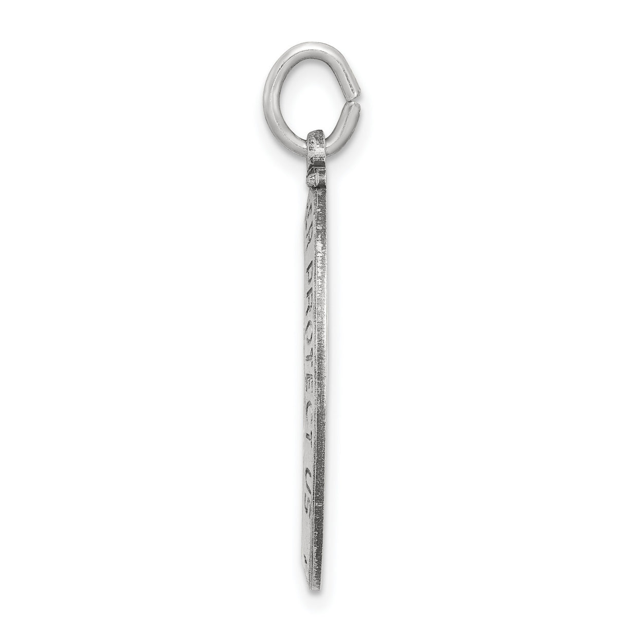 Saint Christopher Protect Us Words and Basketball Player Image on Oval Charm Pendant in Real 925 Sterling Silver