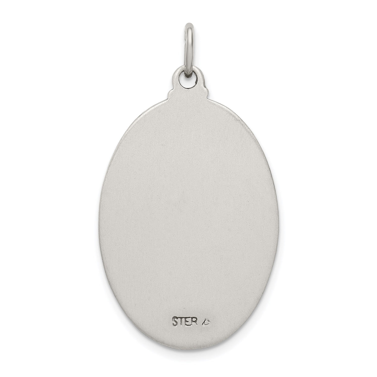 Sterling Silver Oval Saint Anthony Medal Pendant, Christian Religious Charm for Men or Women