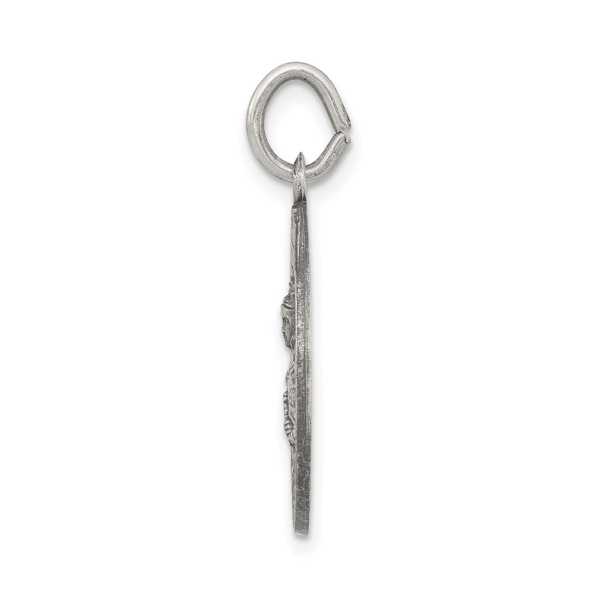 Sterling Silver Saint Barbara Pendant with Pray for Us Inscription, Catholic Religious Medal