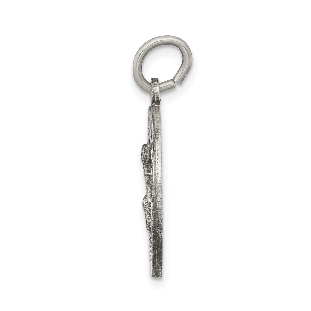 Sterling Silver Saint Peregrine Pendant, Catholic Healing Medal with Raised Image and Prayer Text