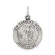 Sterling Silver Guardian Angel Pendant with Our Guardian Angel Engraving, Religious Charm