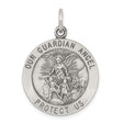 Sterling Silver Guardian Angel Pendant with Christian Medal Design