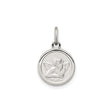 Sterling Silver Angel Pendant with Detailed Cherub Design, Spiritual Medal Charm