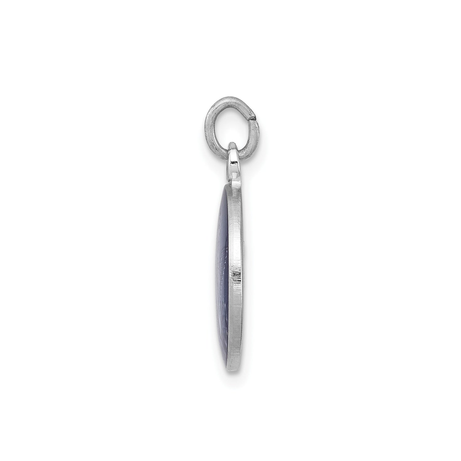 Sterling Silver Angel Pendant with Epoxy Cherub Resting on Cloud, Renaissance Style