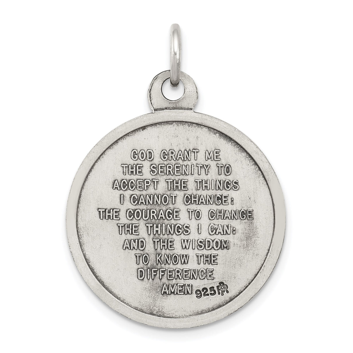 Sterling Silver Praying Hands Pendant, Raised Religious Design, Christian Symbol for Faith and Devotion