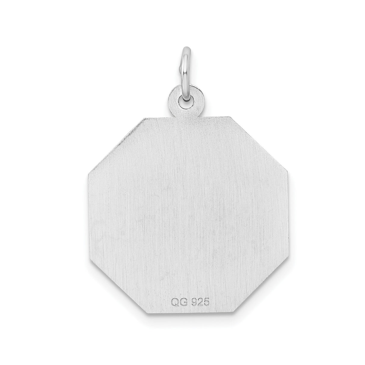 Sterling Silver Octagon Pendant with Ill Never Stop Loving You Romantic Message