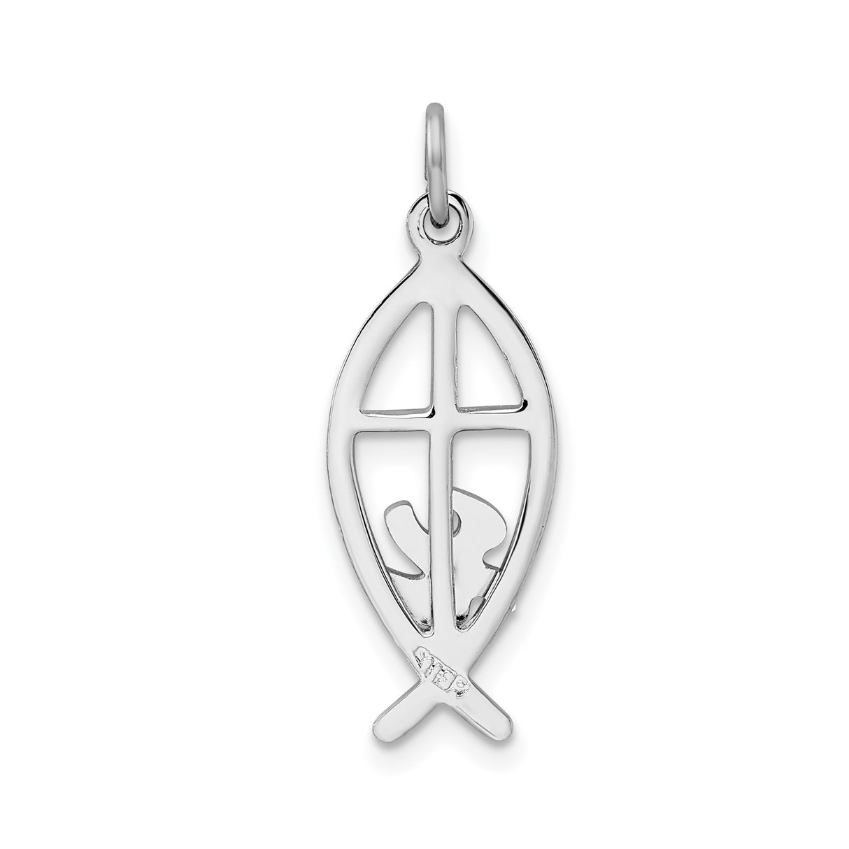 Sterling Silver Ichthys Pendant with Cross and Dove Symbol, Christian Faith Jewelry