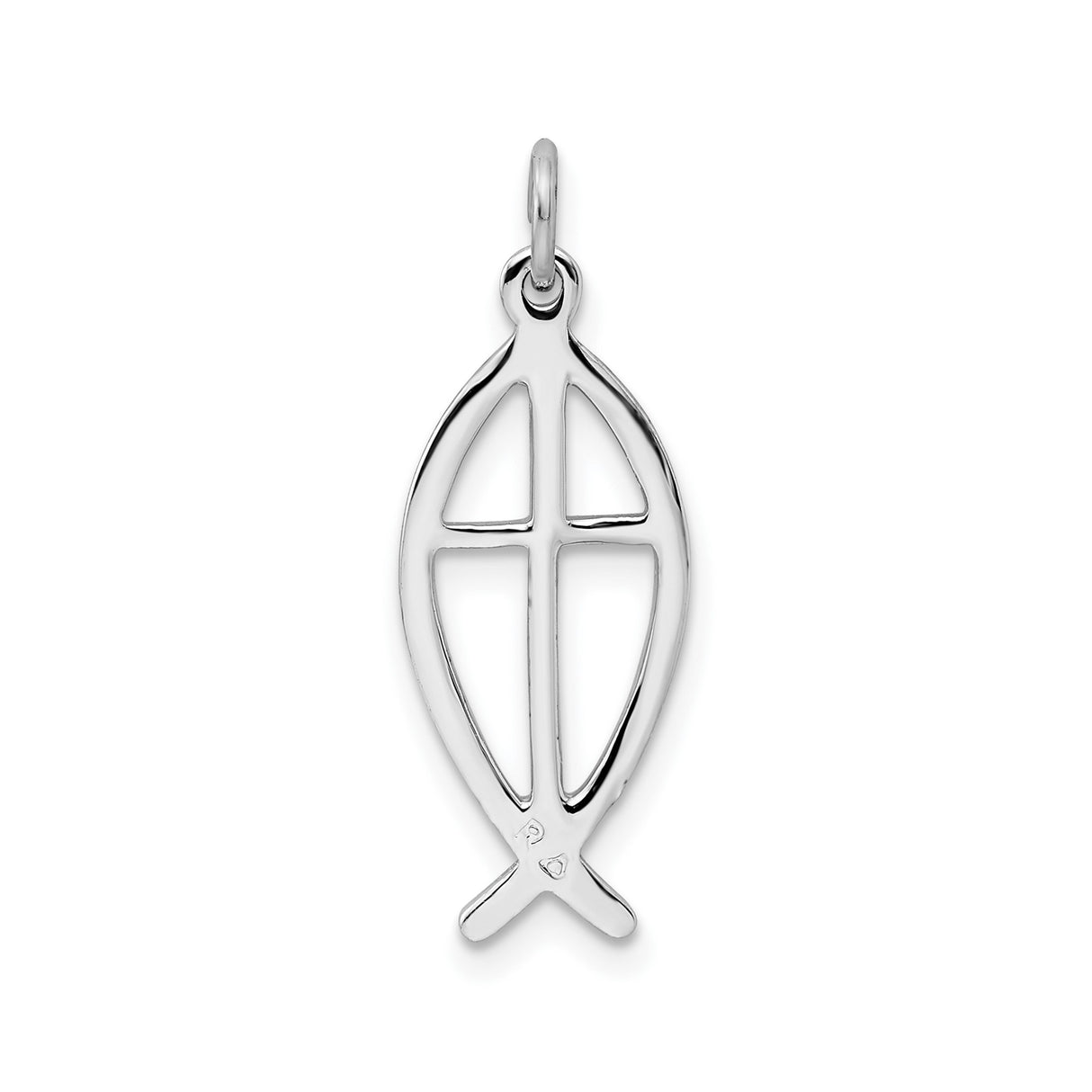Sterling Silver Pendant with Ichthys Fish and Cross Design, Christian Faith Jewelry