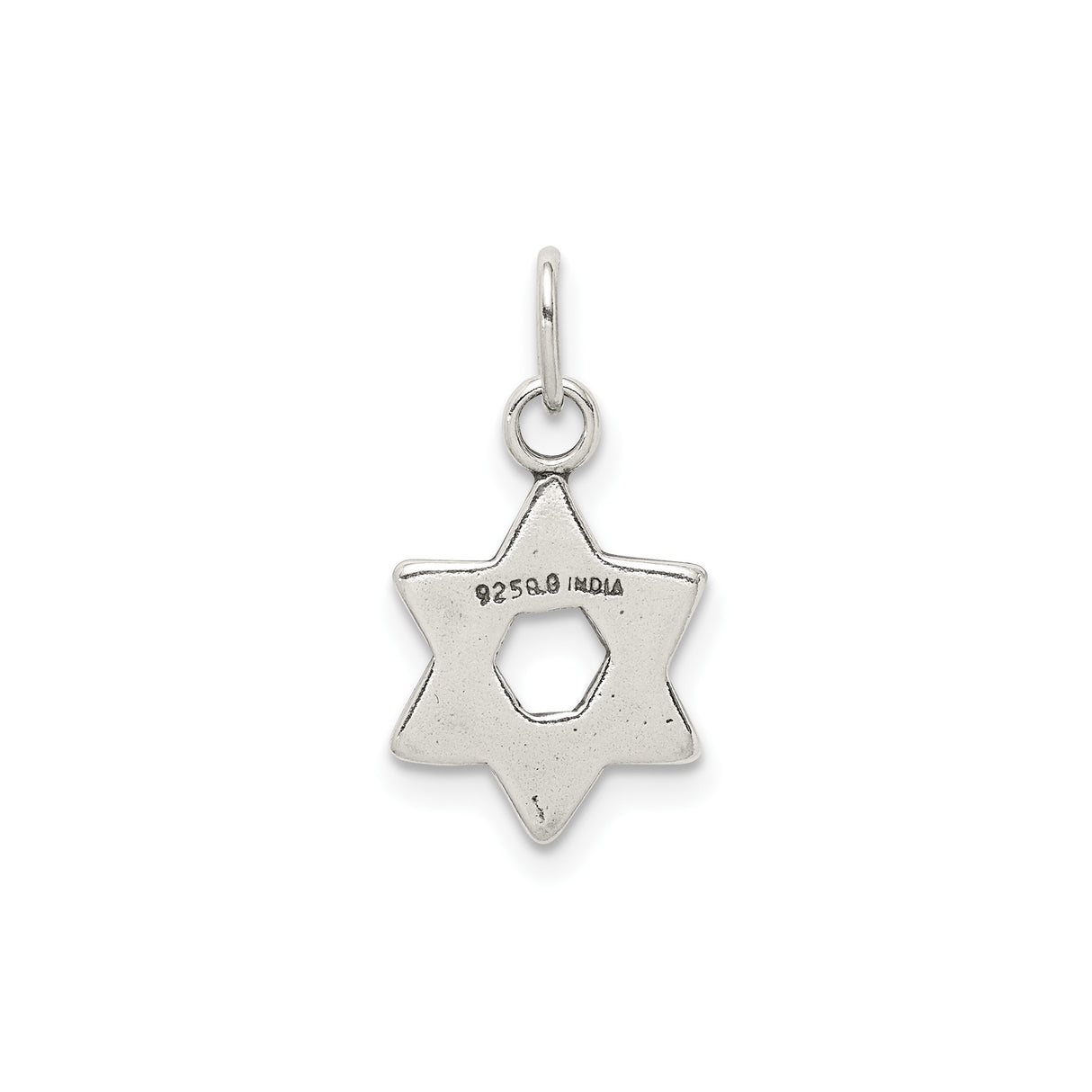 Sterling Silver Star of David Pendant with Cut-Out Layered Design and Dotted Accents