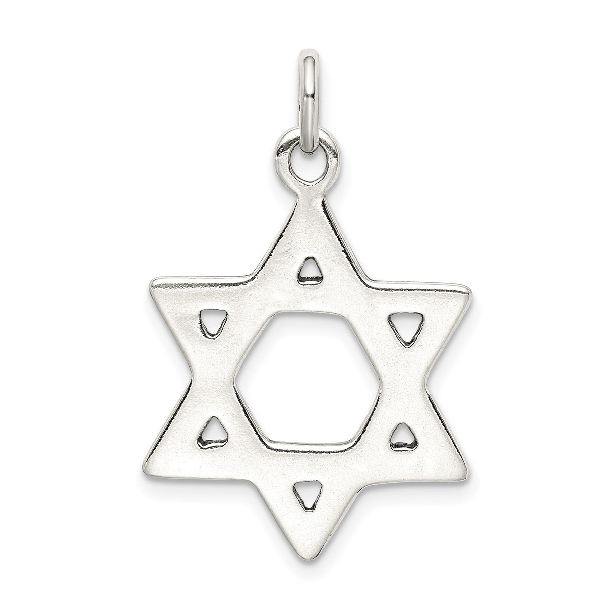 Sterling Silver Star of David Pendant, Jewish Religious Symbol for Men and Women