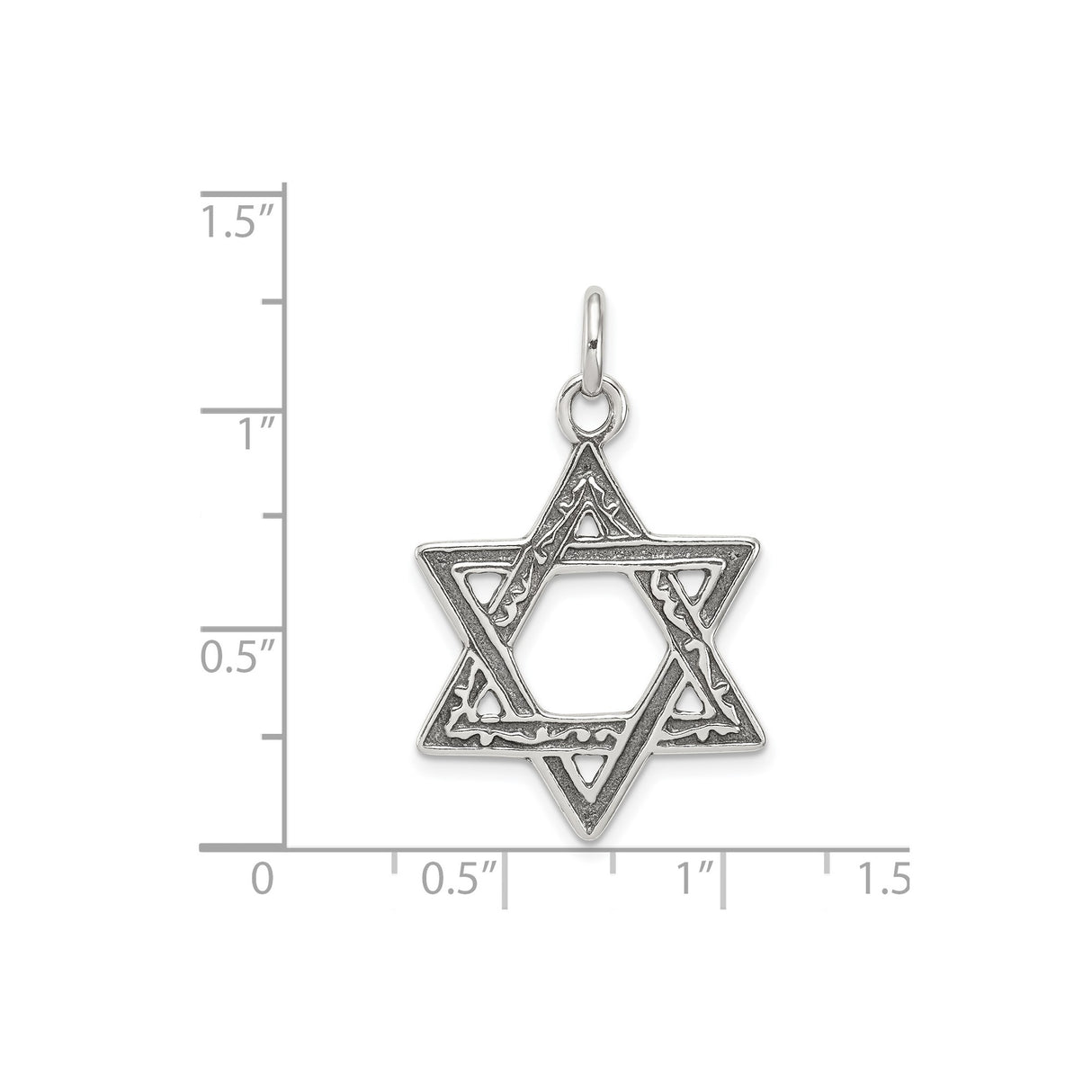Sterling Silver Star of David Pendant, Jewish Religious Symbol for Men and Women