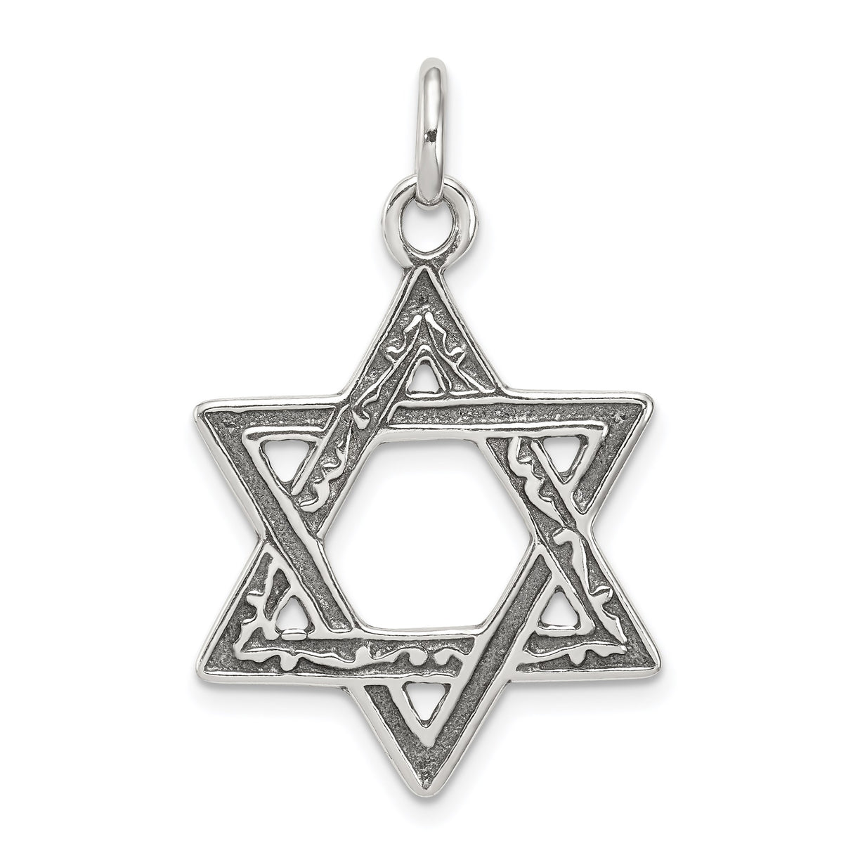 Sterling Silver Star of David Pendant, Jewish Religious Symbol for Men and Women