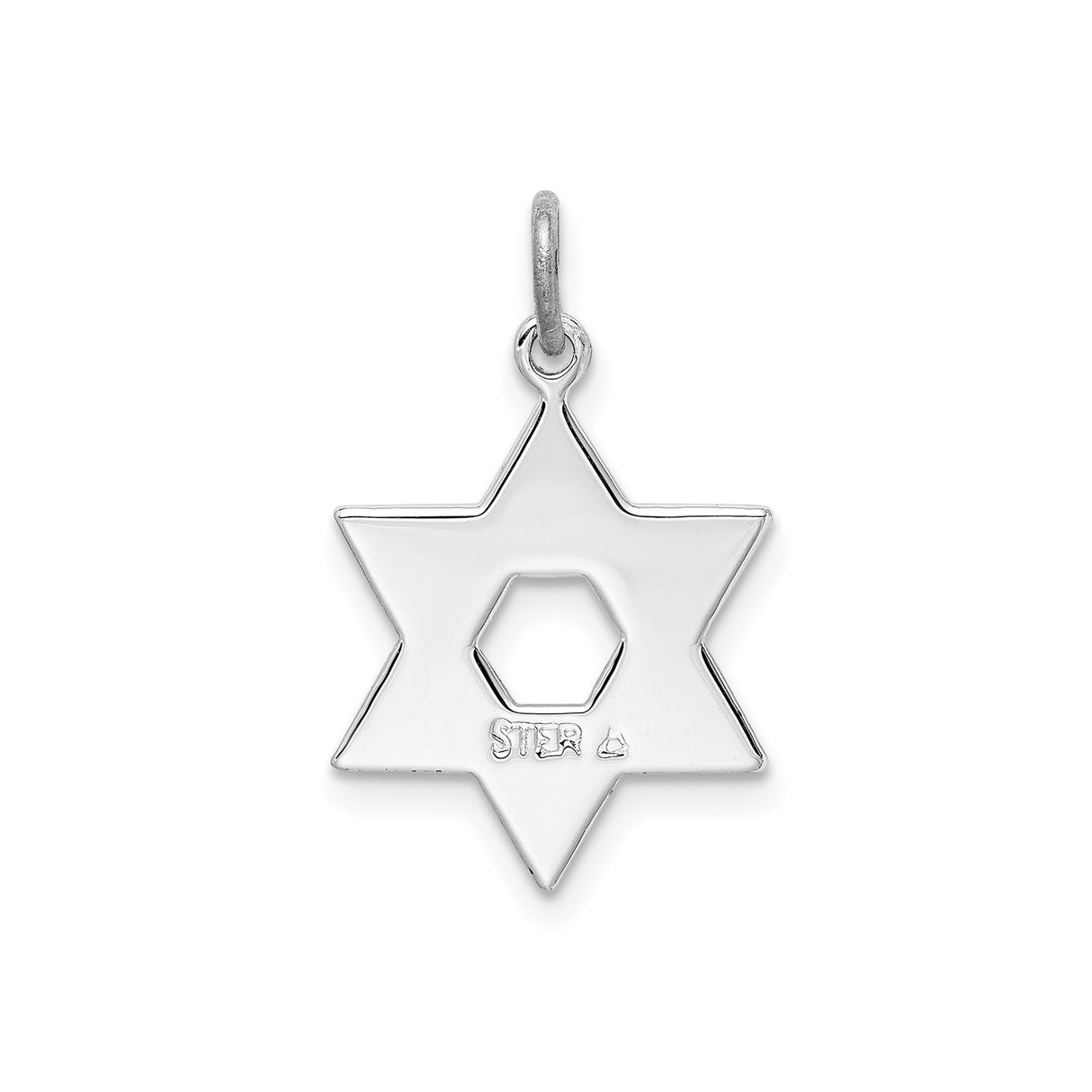 Sterling Silver Star of David Pendant with Interlocking Design, Jewish Faith Symbol