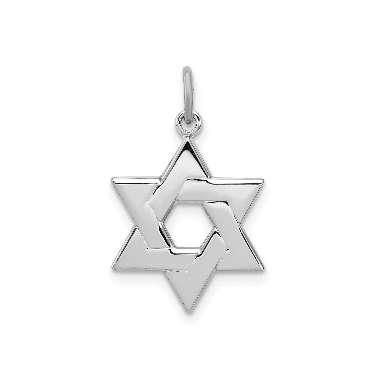 Sterling Silver Star of David Pendant with Interlocking Design, Jewish Faith Symbol
